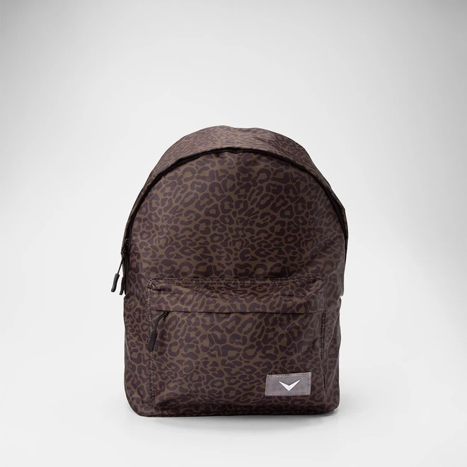 Mochila Feminina Vertus Animal Print Onça Marrom