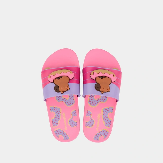 Slide Infantil Grendene Kids Capivara Donuts Rosa