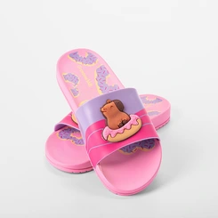 Slide Infantil Grendene Kids Capivara Donuts Rosa