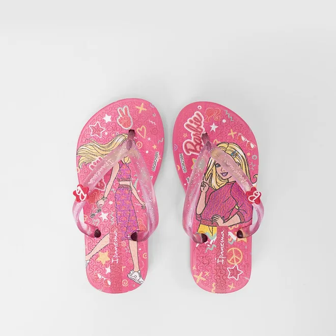 Chinelo Infantil Ipanema Barbie Glitter Rosa