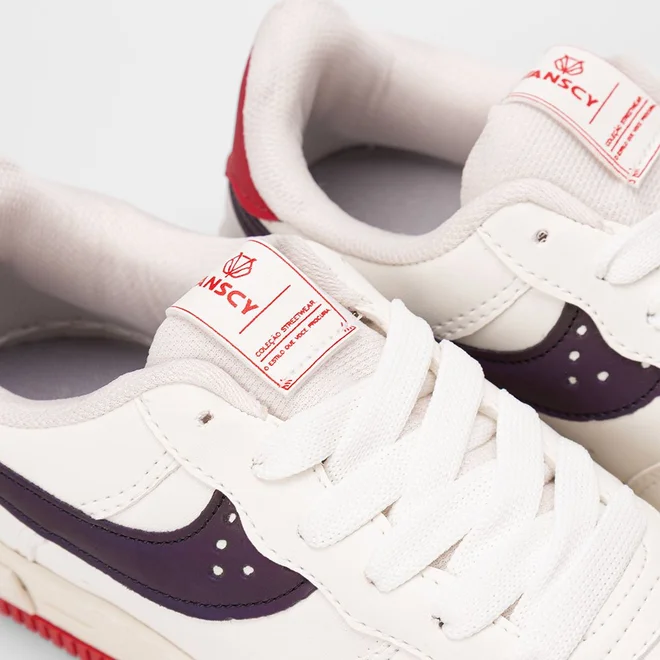 Tênis Casual Masculino Vanscy Off White & Vermelho