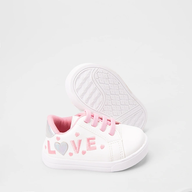 Tênis Casual Bebê Gabrielinha Love Holográfico Branco
