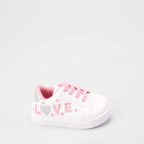 Tênis Casual Bebê Gabrielinha Love Holográfico Branco