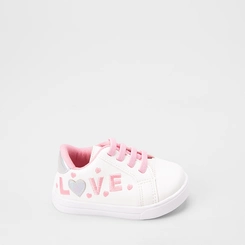Tênis Casual Bebê Gabrielinha Love Holográfico Branco