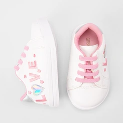 Tênis Casual Bebê Gabrielinha Love Holográfico Branco
