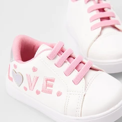 Tênis Casual Bebê Gabrielinha Love Holográfico Branco