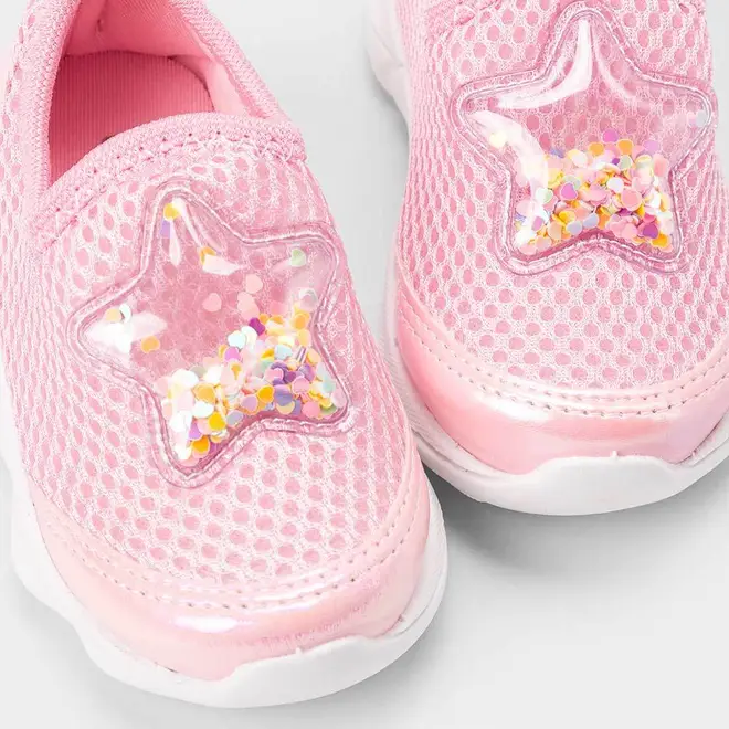 Slip On Bebê Gabrielinha Calce Fácil Detalhe Estrela Rosa