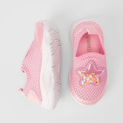 Slip On Bebê Gabrielinha Calce Fácil Detalhe Estrela Rosa