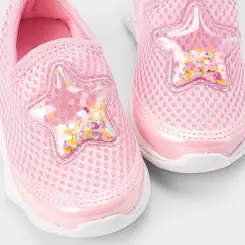 Slip On Bebê Gabrielinha Calce Fácil Detalhe Estrela Rosa
