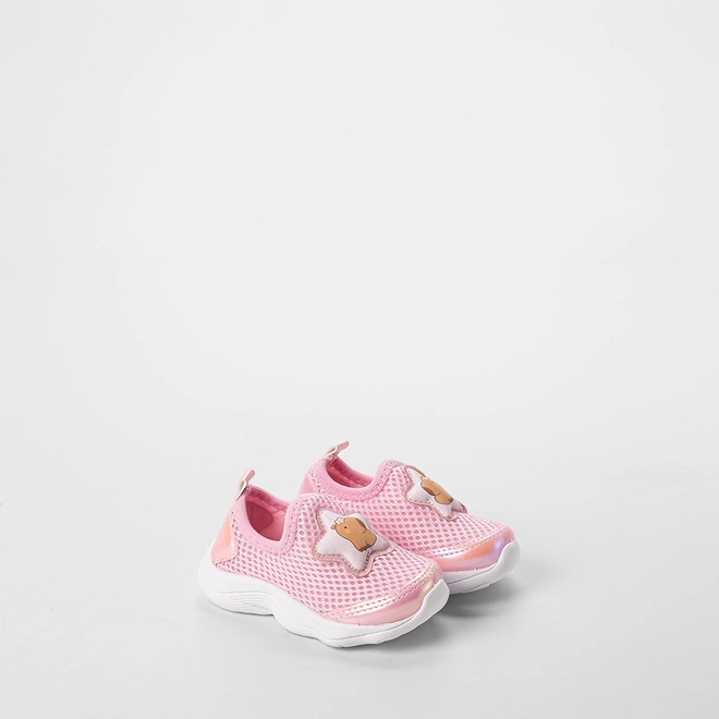 Slip On Bebê Gabrielinha Calce Fácil Detalhe Estrela & Capivara Rosa