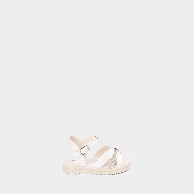 Sandália Bebê Gabrielinha Holográfico & Strass Off-White
