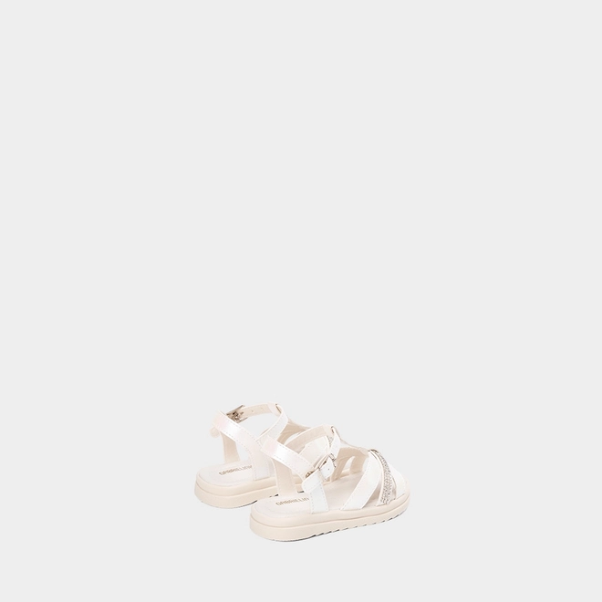 Sandália Bebê Gabrielinha Holográfico & Strass Off-White