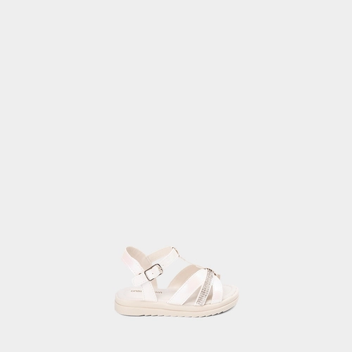 Sandália Bebê Gabrielinha Holográfico & Strass Off-White