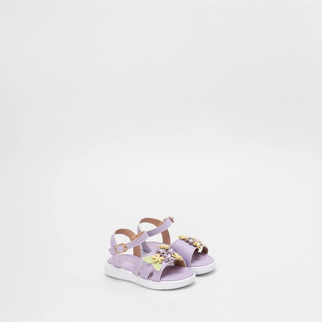 Sandália Bebê Gabrielinha Enfeite Flores Roxo