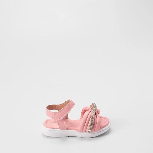 Sandália Bebê Gabrielinha Detalhe Laço & Strass Rosa