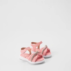 Sandália Bebê Gabrielinha Detalhe Laço & Strass Rosa