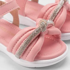 Sandália Bebê Gabrielinha Detalhe Laço & Strass Rosa