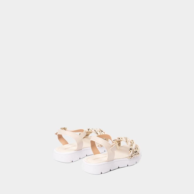 Sandália Infantil Gabrielinha Multitiras Entrelaçadas Off White
