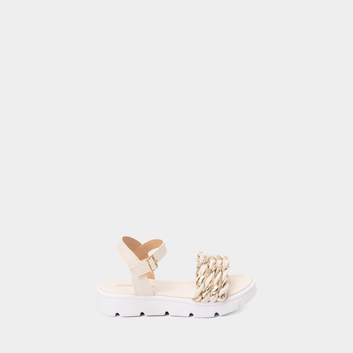 Sandália Infantil Gabrielinha Multitiras Entrelaçadas Off White
