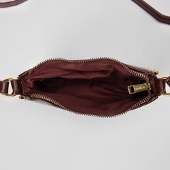 Bolsa Transversal Gabriela Média Detalhe Miçanga Marrom
