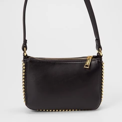 Bolsa Transversal Gabriela Média Detalhe Miçanga Preto