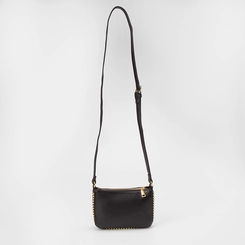 Bolsa Transversal Gabriela Média Detalhe Miçanga Preto