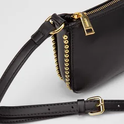 Bolsa Transversal Gabriela Média Detalhe Miçanga Preto