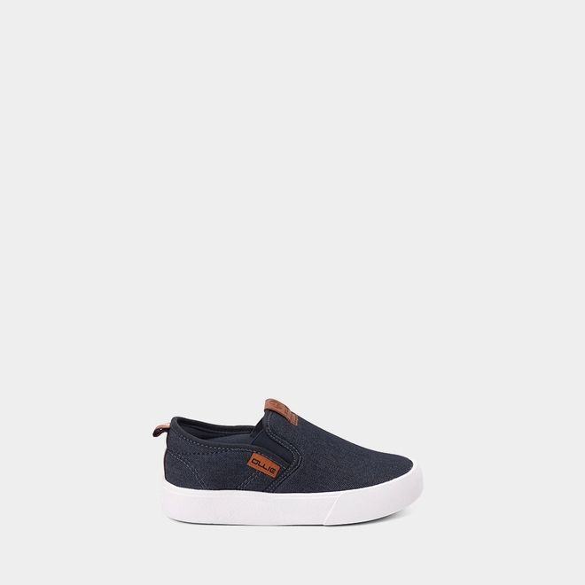 Slip On Infantil Ollie Originals Indy 2 Calce Fácil Pespontos Marinho