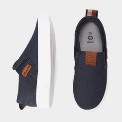 Slip On Infantil Ollie Originals Indy 2 Calce Fácil Pespontos Marinho