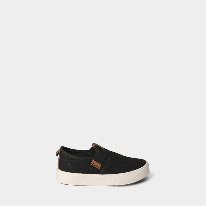 Slip On Infantil Ollie Original Indy 2 Calce Fácil Detalhe Pespontos Preto