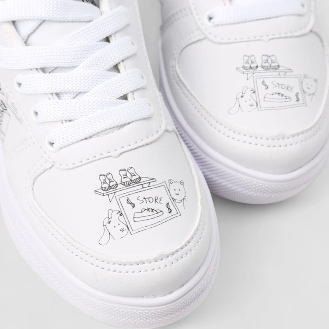 Tênis Casual Infantil Slink Goods + Brinde Kit Canetinhas Branco
