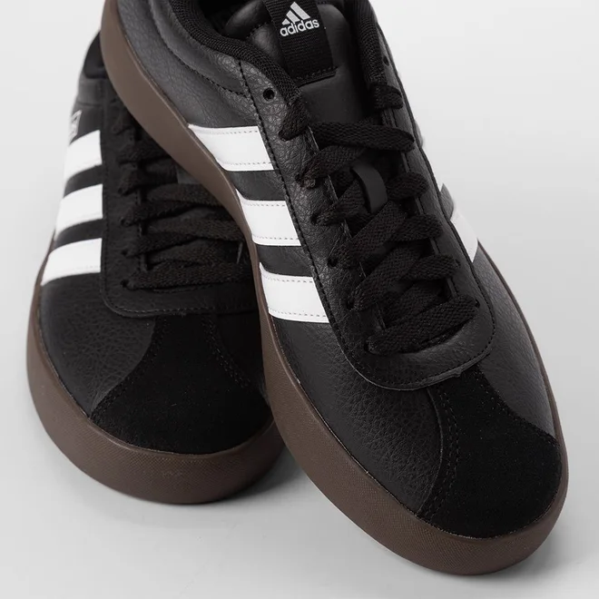 Tênis Casual Masculino Adidas VL Court 3.0 Original Recorte Camurça Preto