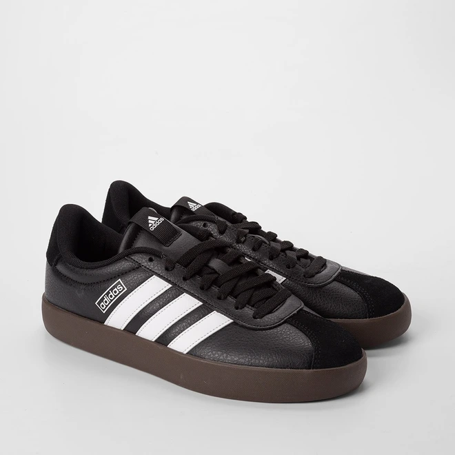 Tênis Casual Masculino Adidas VL Court 3.0 Original Recorte Camurça Preto