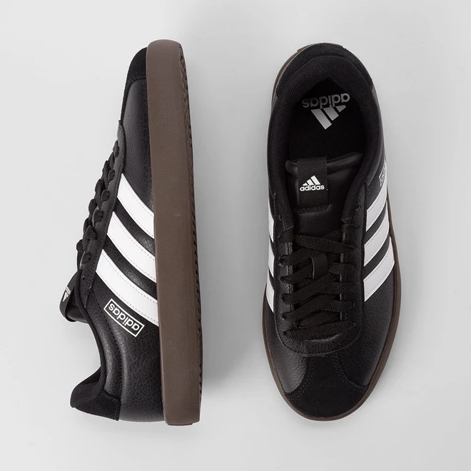 Tênis Casual Masculino Adidas VL Court 3.0 Original Recorte Camurça Preto