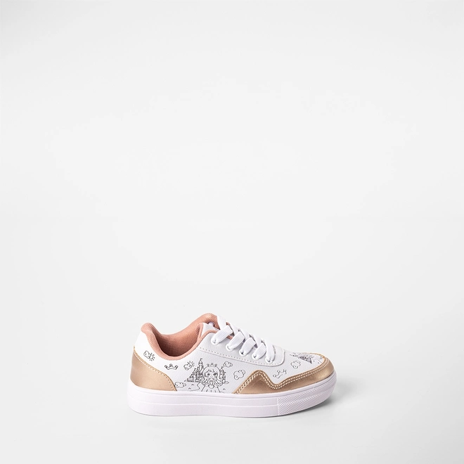 Tênis Casual Infantil Slink Metalizado + Brinde 6 Canetinhas Branco & Bronze