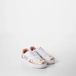 Tênis Casual Infantil Slink Metalizado + Brinde 6 Canetinhas Branco & Bronze