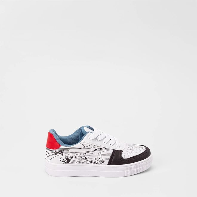 Tênis Casual Infantil Slink Goods + Brinde 6 Canetinhas Branco