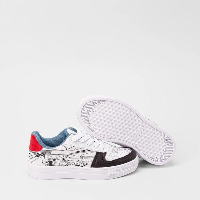 Tênis Casual Infantil Slink Goods + Brinde 6 Canetinhas Branco