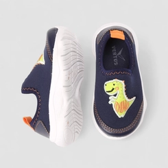 Slip On Infantil Vertus Calce Fácil Dino Azul