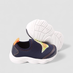 Slip On Infantil Vertus Calce Fácil Dino Azul