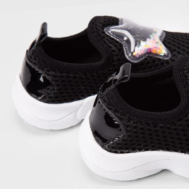 Slip On Bebê Gabrielinha Calce Fácil Detalhe Estrela Preto