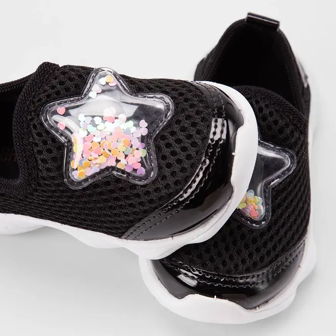 Slip On Bebê Gabrielinha Calce Fácil Detalhe Estrela Preto