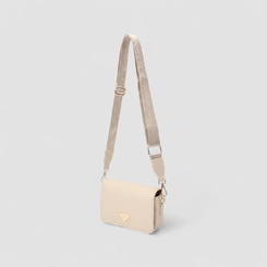 Bolsa Camera Bag Gabriela Média Transversal Bege