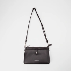 Bolsa Transversal Penélope Média Bolso Frontal Preto