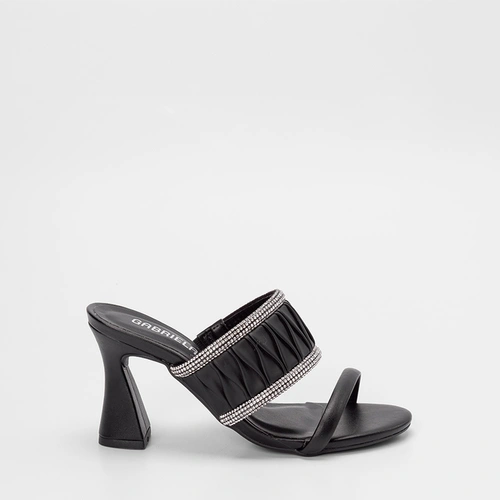 Tamanco Feminino Gabriela Detalhe Strass Tramado Preto