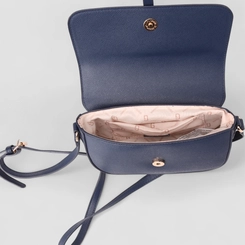 Bolsa Transversal Gabriela Média Detalhe Fivela Azul