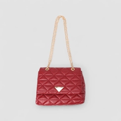 Bolsa De Ombro Gabriela Pequena Transversal Alça Corrente Matelassê Vermelho