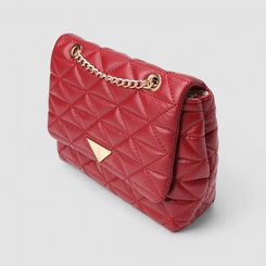 Bolsa De Ombro Gabriela Pequena Transversal Alça Corrente Matelassê Vermelho