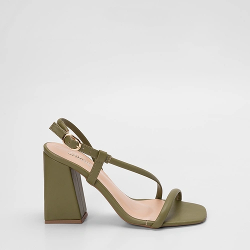 Sandália Feminina Gabriela Salto Geométrico Alto Verde