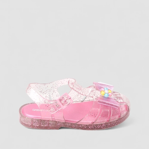 Sandália Infantil Gabrielinha Aranha Laço Glitter Rosa